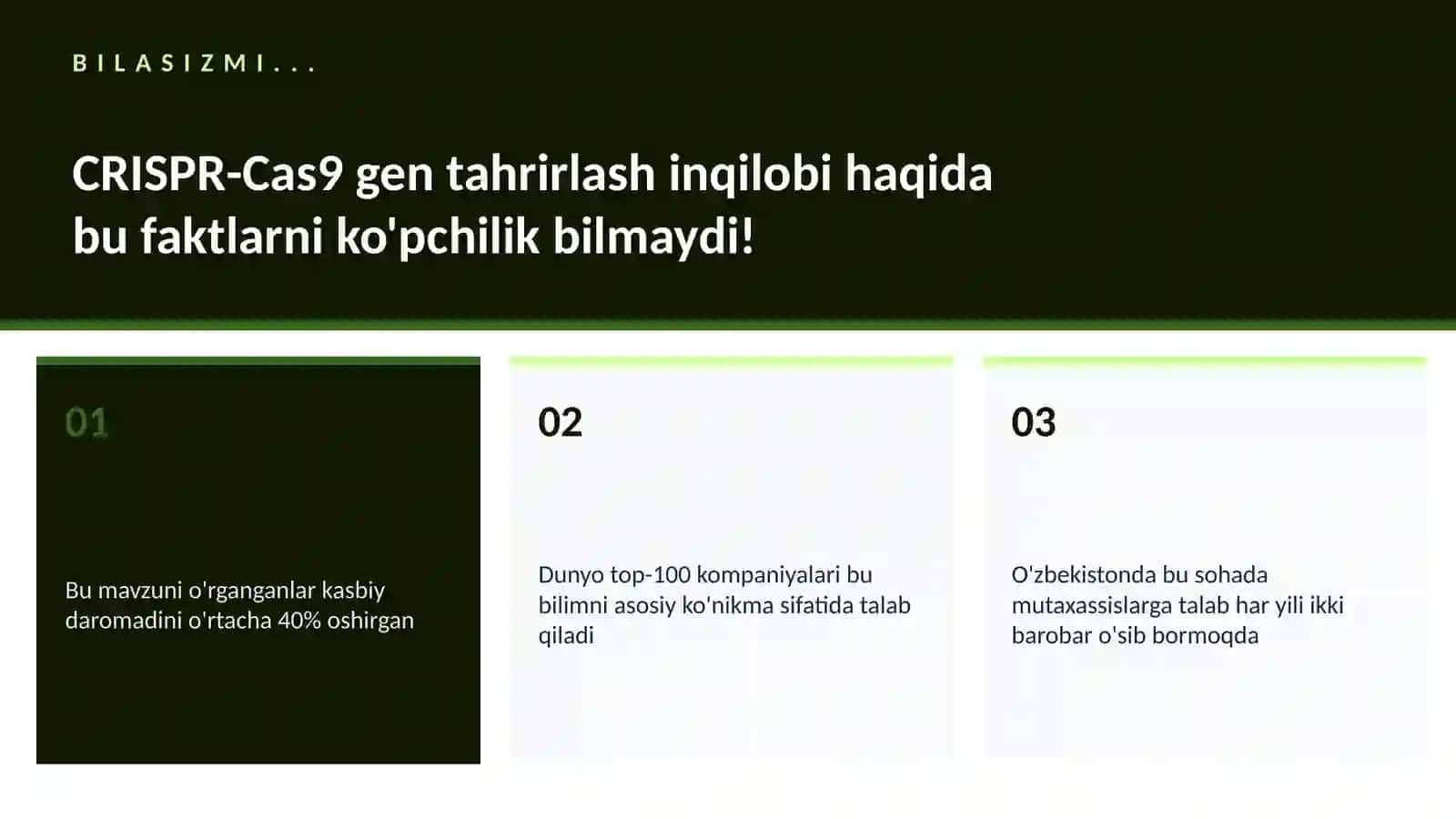 CRISPR-Cas9 gen tahrirlash inqilobi 2