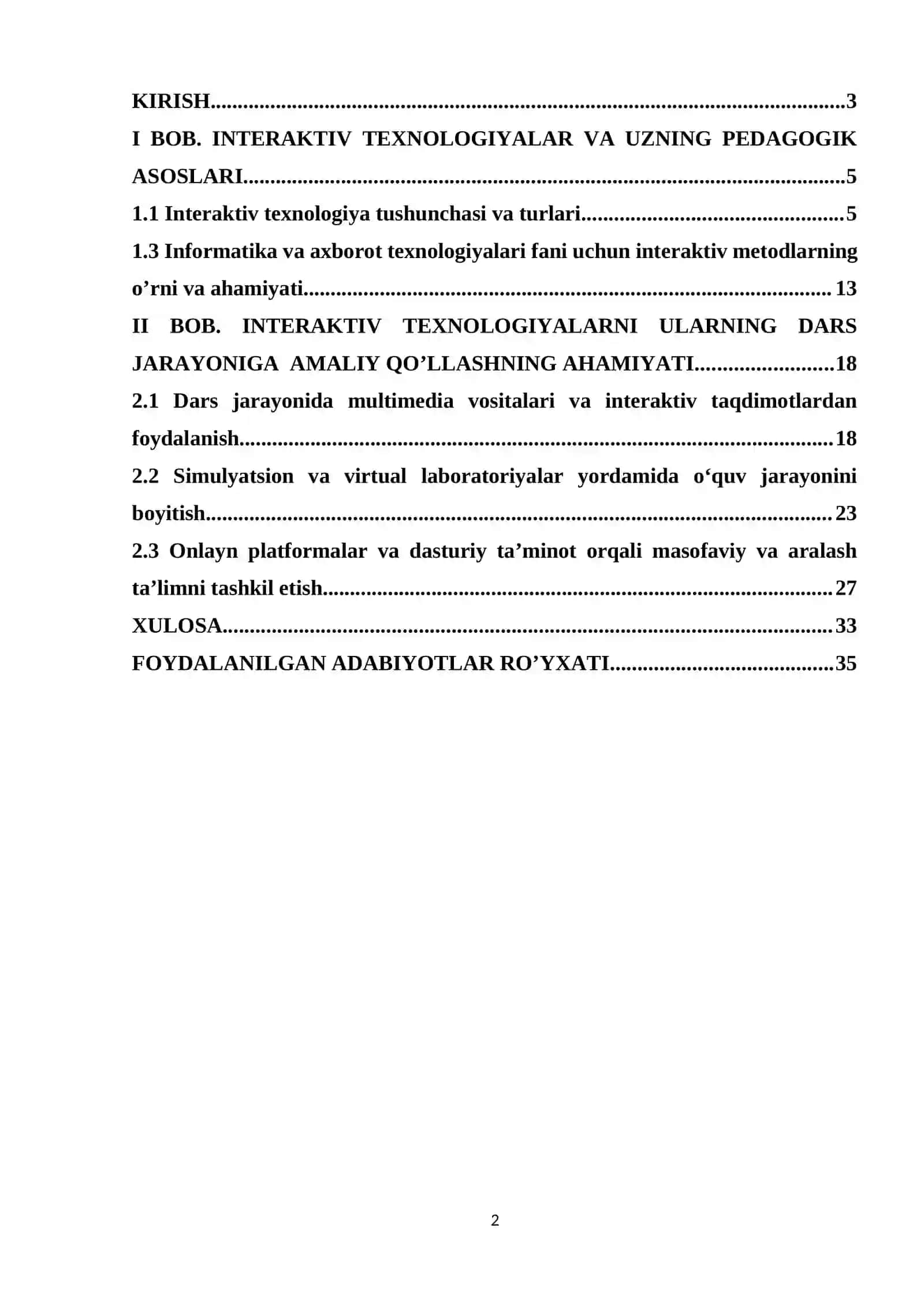 Interaktiv texnologiyalar asosida Informatika va axborot texnologiyalari fanini o’qitish 2