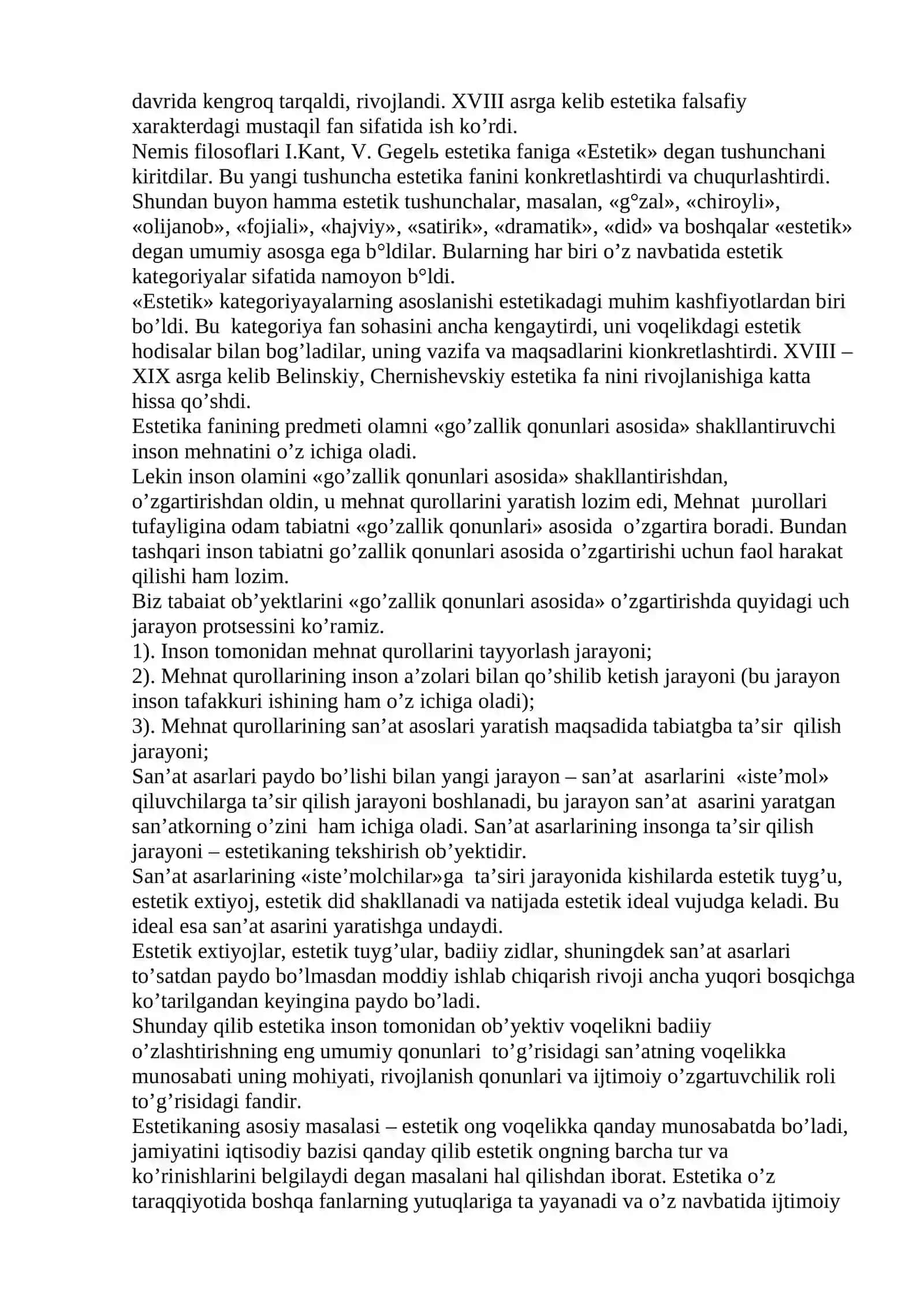 Estetika fanining predmeti 2