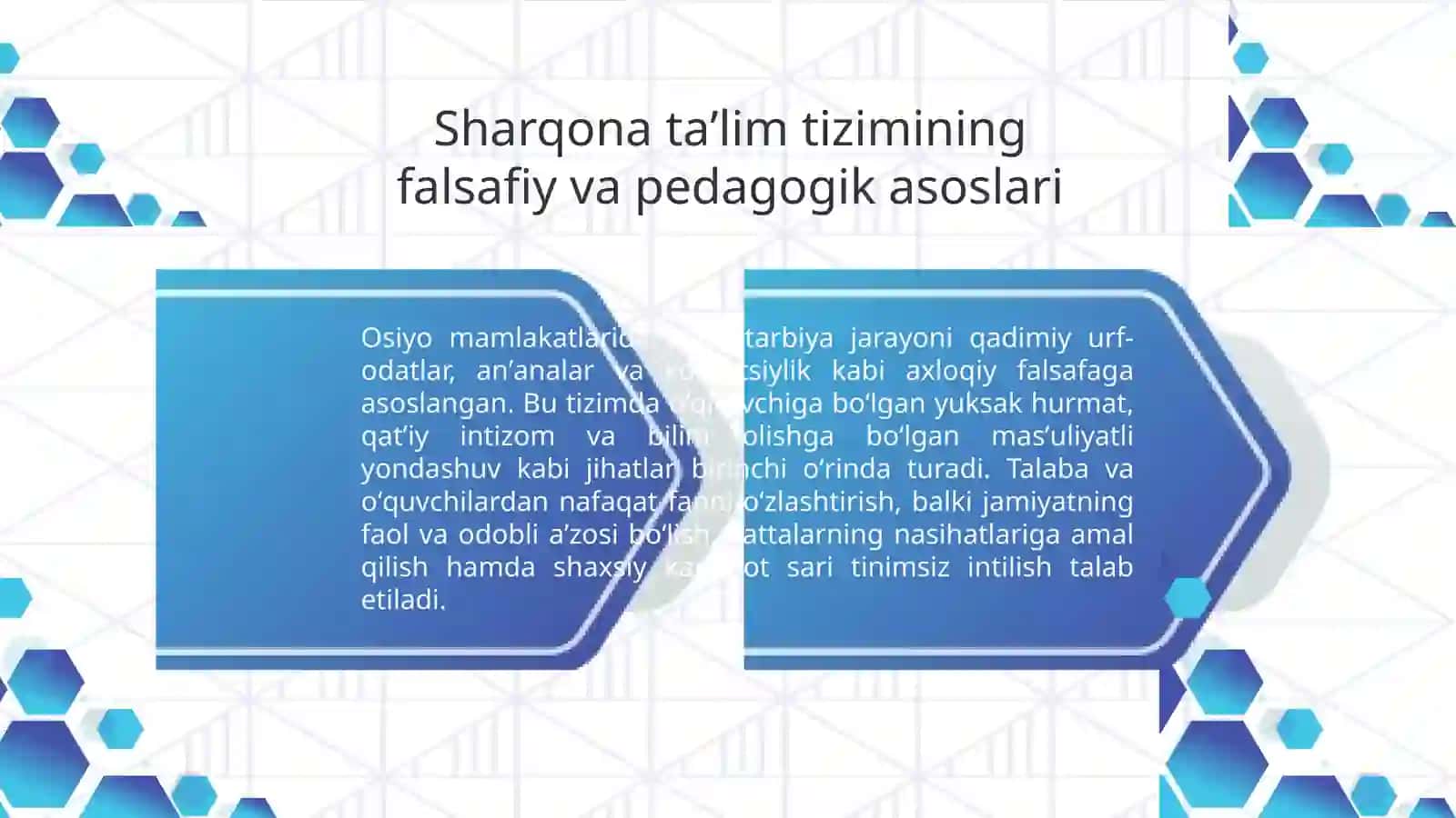 Osiyo mamlakatlarida taʼlim-tarbiya jarayonining oʻziga xos xususiyatlari 2