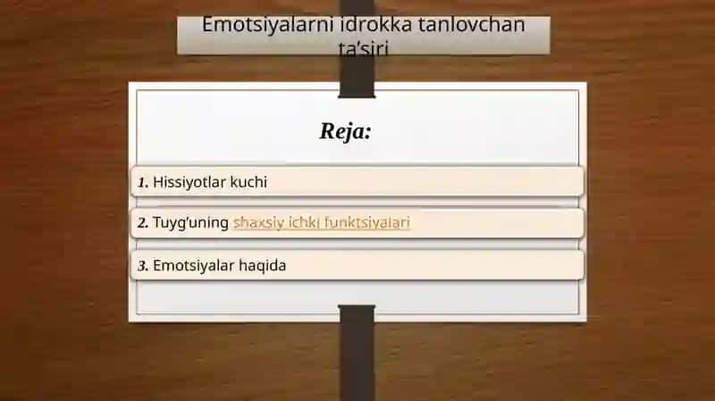 Emotsiyalarni idroq qilish tashqi sarfiyotlari 2