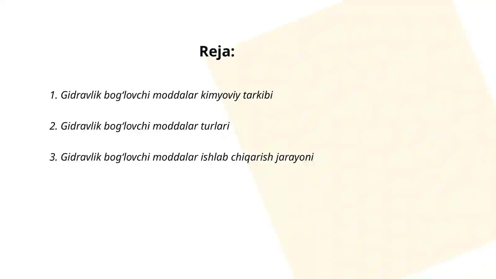 Gidravlik bogʻlovchi moddalar 2