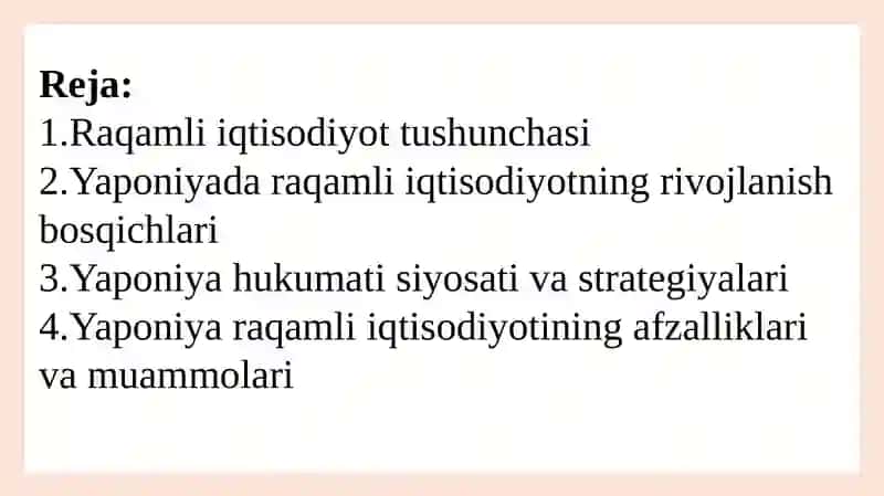 Mustaqil ishi: Mamlakatning raqamli iqtisodiyoti tahlili 2