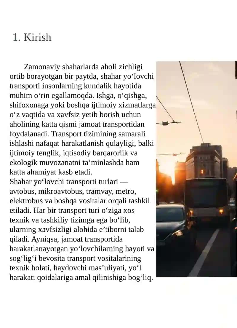 Shahar yo`lovchi transportida xavfsizlik talablari 2