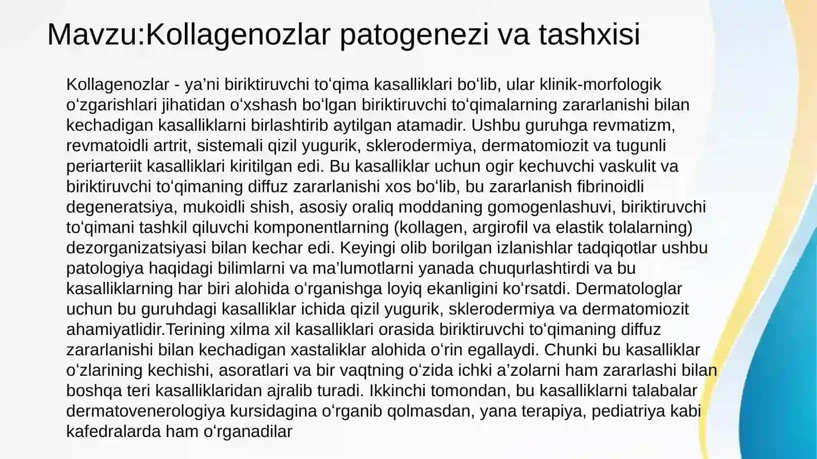 Kollagenozlar patogenezi va tashxisi 2