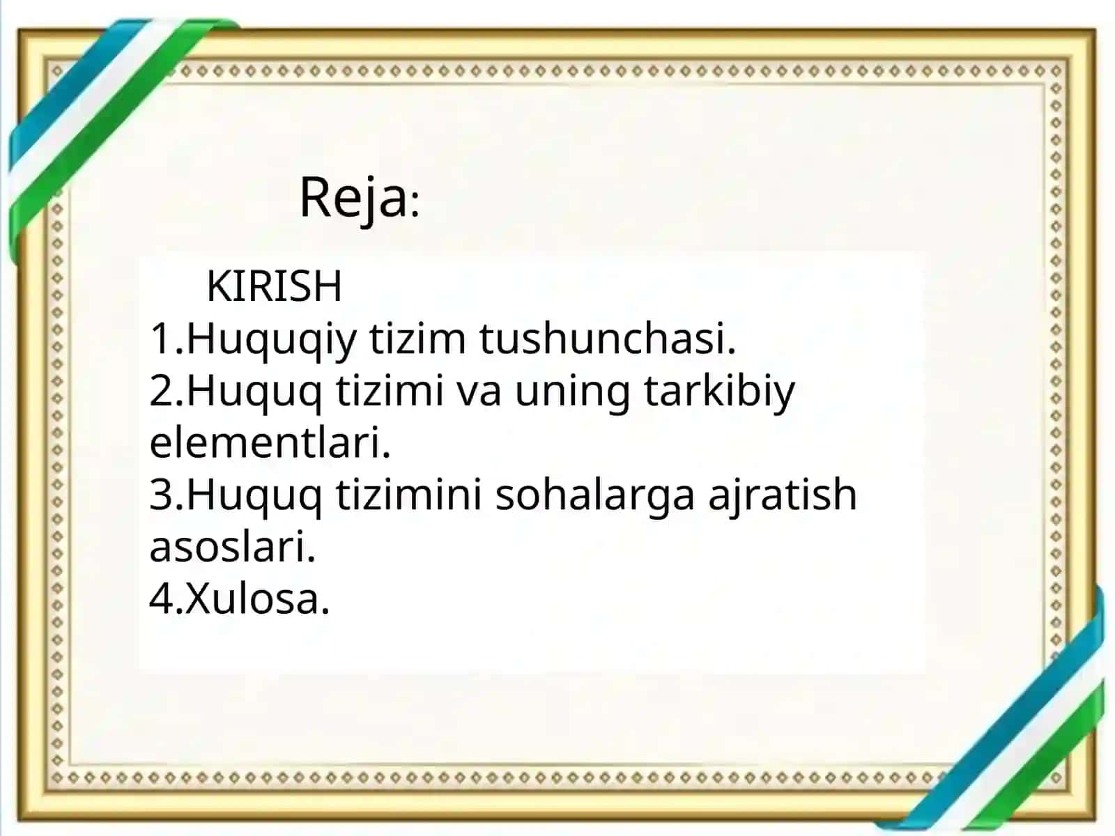 Huquq tizimini sohalarga ajratish asoslari 2