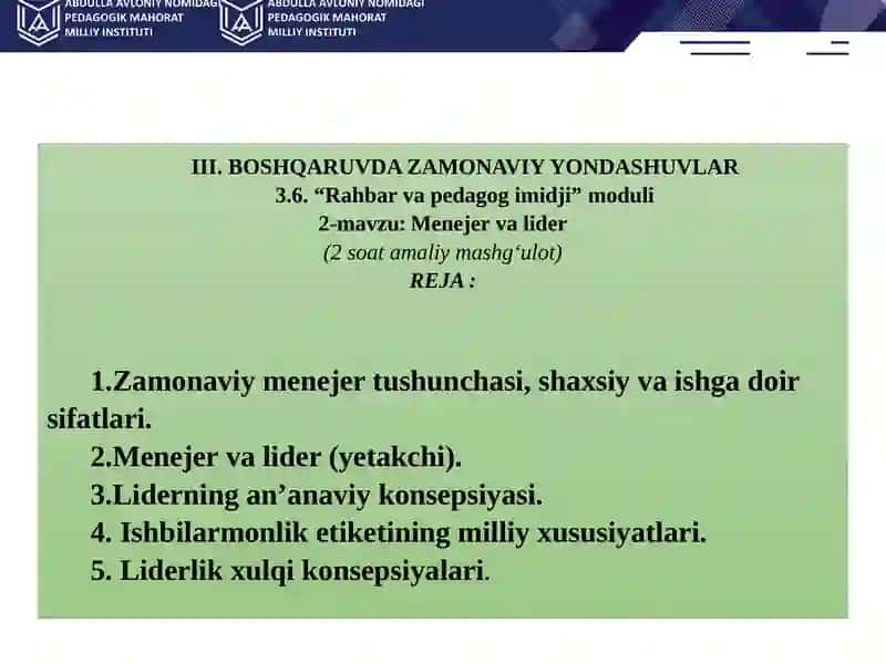 Menejer va lider 2