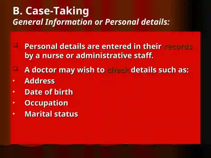 Taking a full case history 2