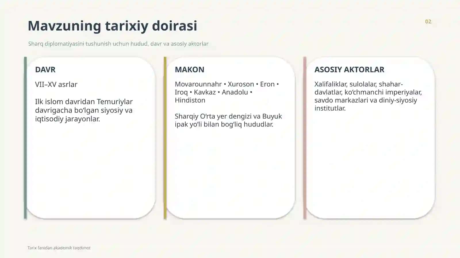 Oʻrta asrlarda Sharqda xalqaro munosabatlar va diplomatiya 2