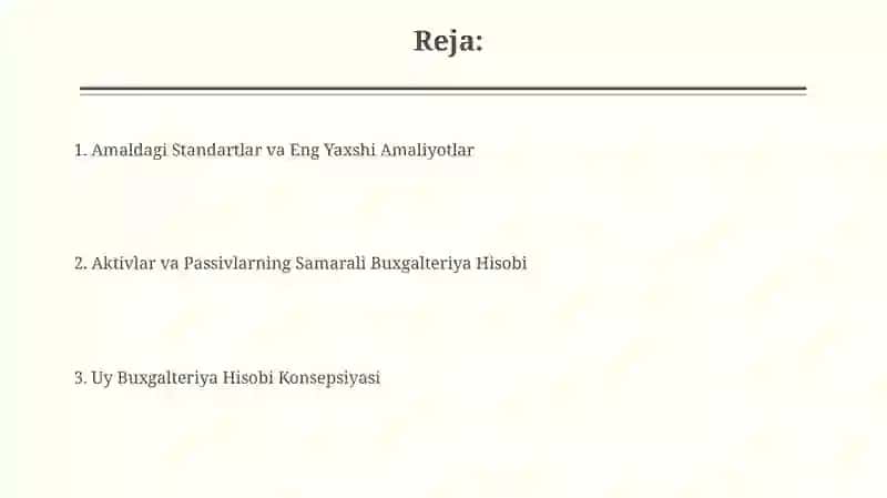 Aktivlar va Passivlarning Samarali Buxgalteriya Hisobi 2