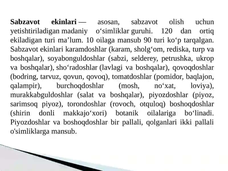 SABZAVOT EKINLARI ZARARKUNANDALARI BIOEKOLOGIYASI 2