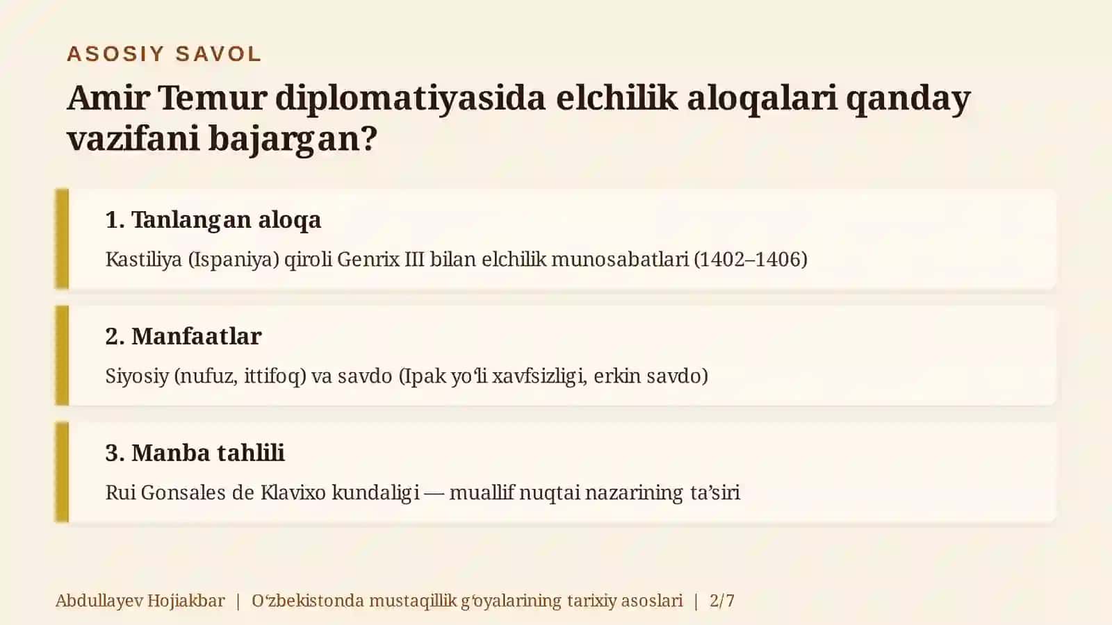 amir Temur va Ispaniya 2