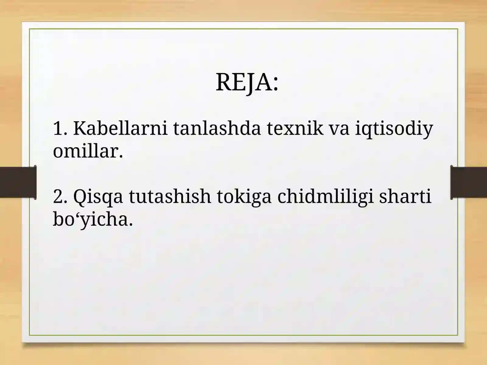 Kаbеl liniyasini qisqa tutashish toki 2