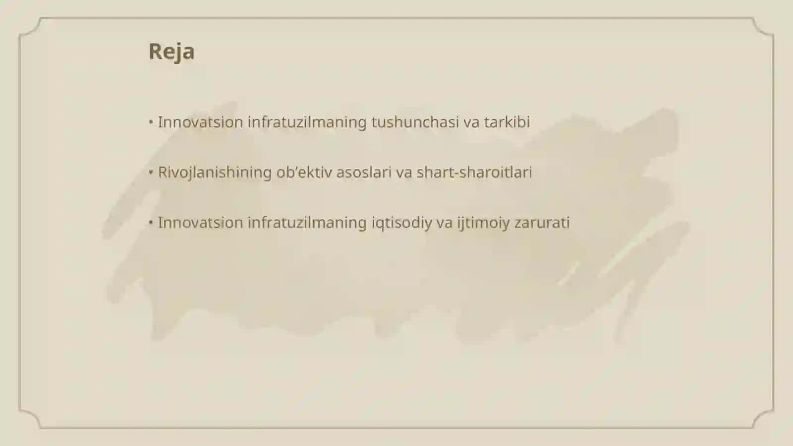 Innovatsion infratuzilma tarkibi, rivojlanishining obʼektiv asoslari, shart-sharoitlari va zarurati 2