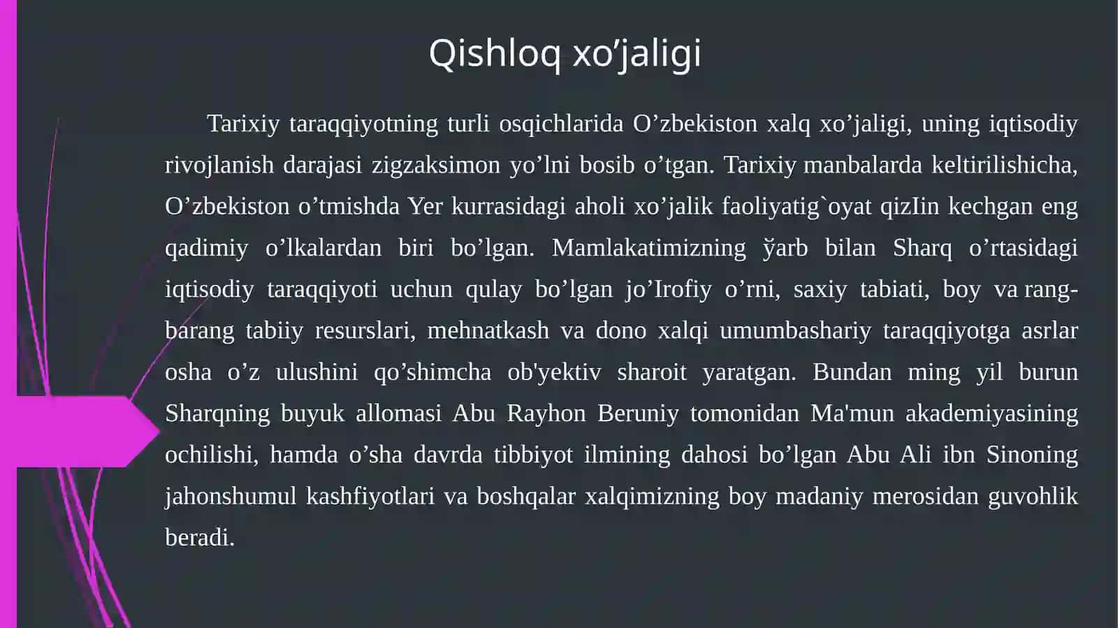 QISHLOQ XO’JALIGI VA SANOAT SOHASIDAGI O’ZGARISHLAR 2