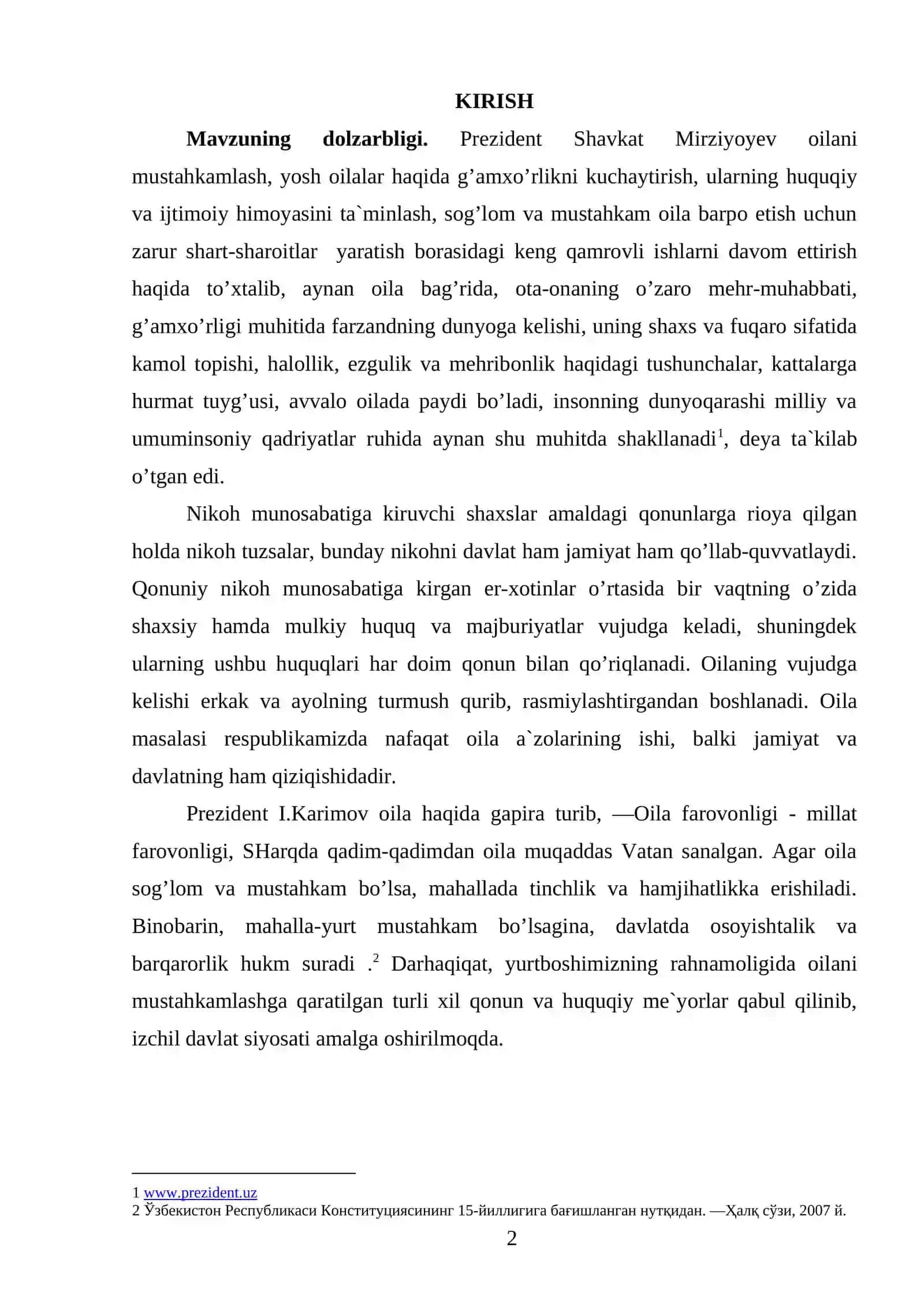 OILA, NIKOH, NOGIRONLIK 2