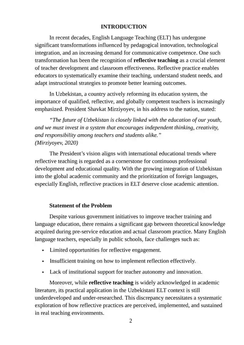Reflective Teaching in English Language Teaching (ELT) Context 2