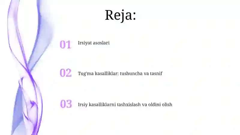 Irsiyat va irsiy tug'ma kasalliklar 2