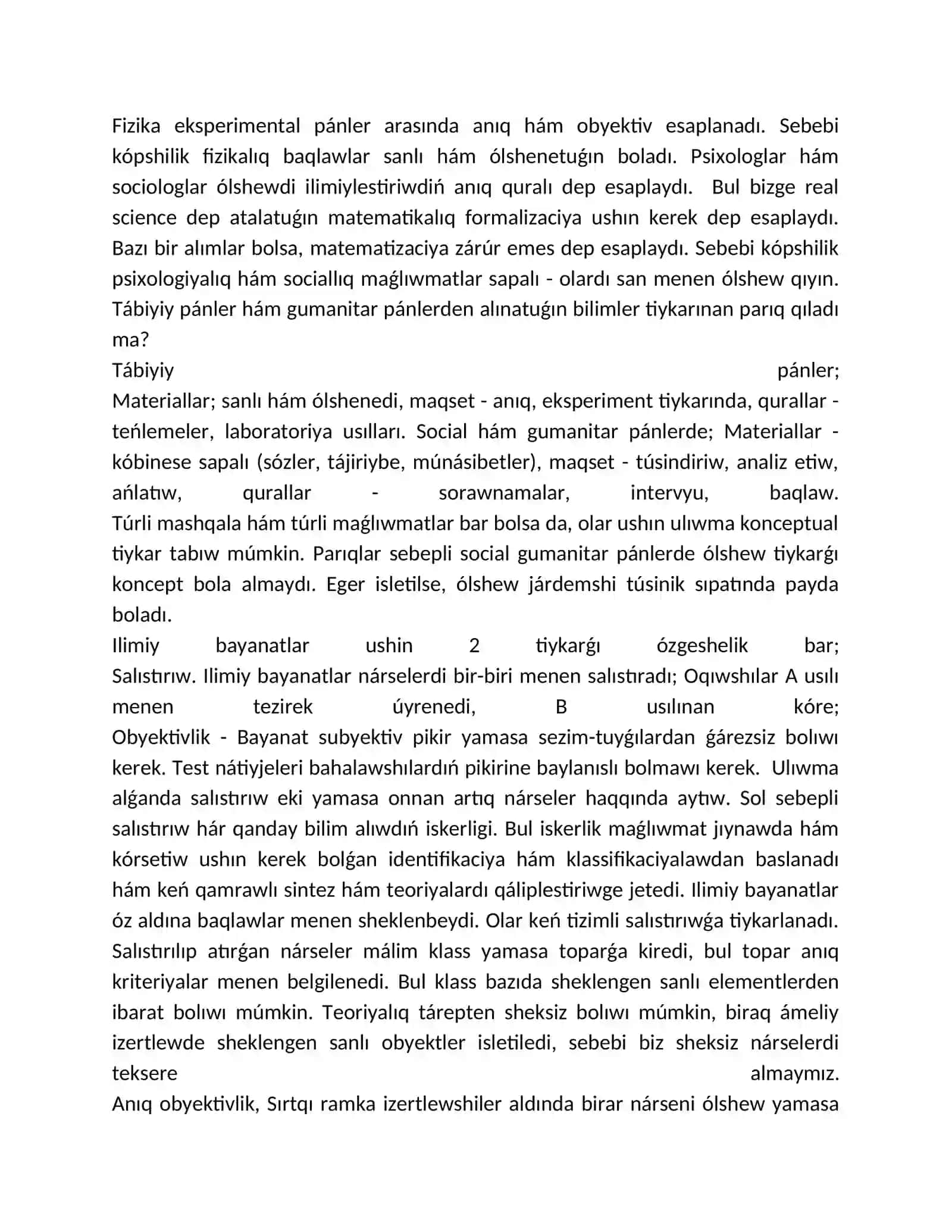 Psixologiyada muǵdarlı izertlewlerdiń ulıwma xarakteristikası 2