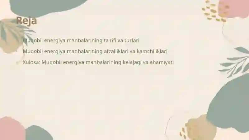 Muqobil energiya manbalari 2