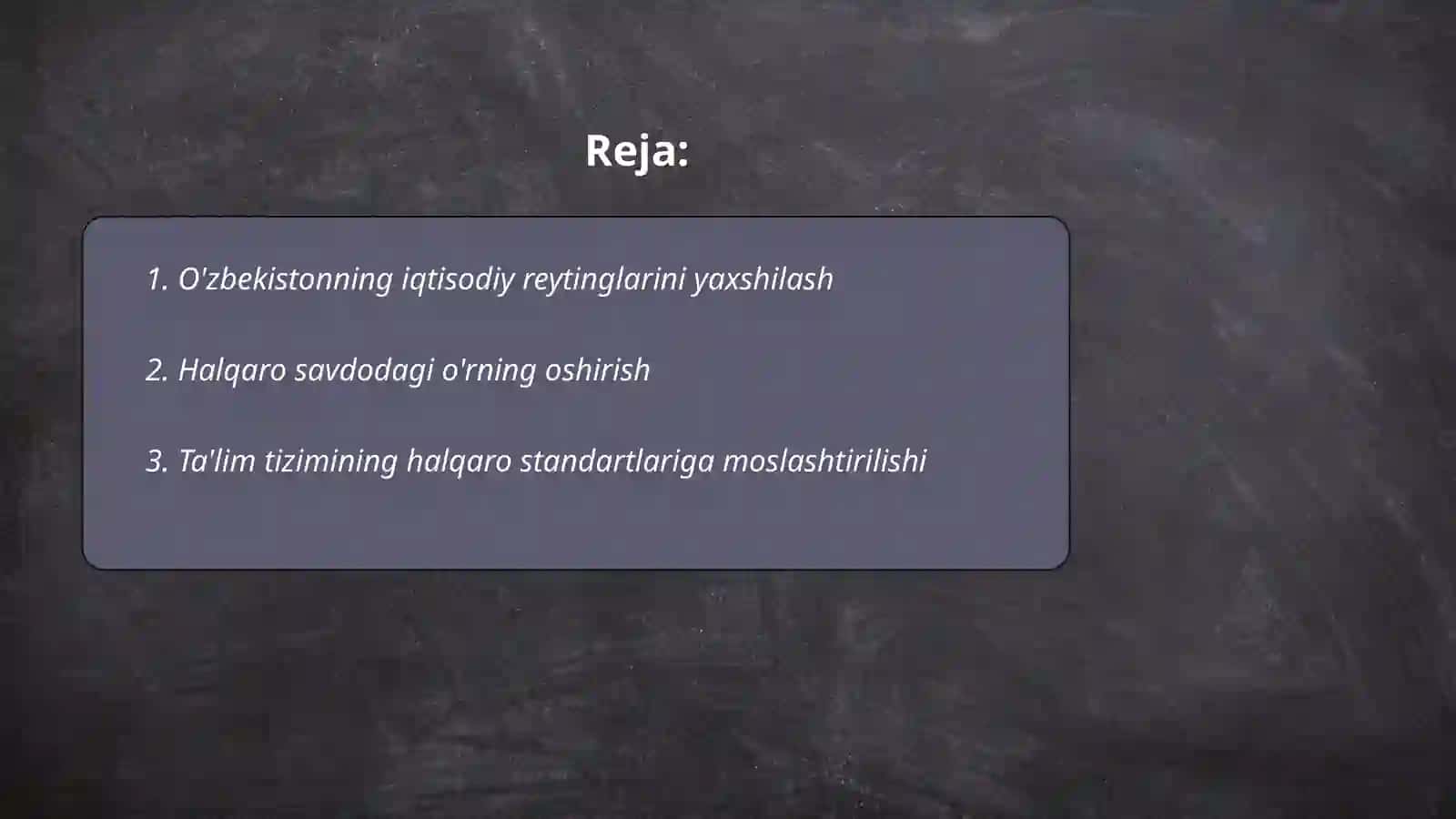O'zbekistonni halqaro reytinglardagi ko'rsatgichlarini ko'tarishning tarixiy va siyosiy ahamiyati 2