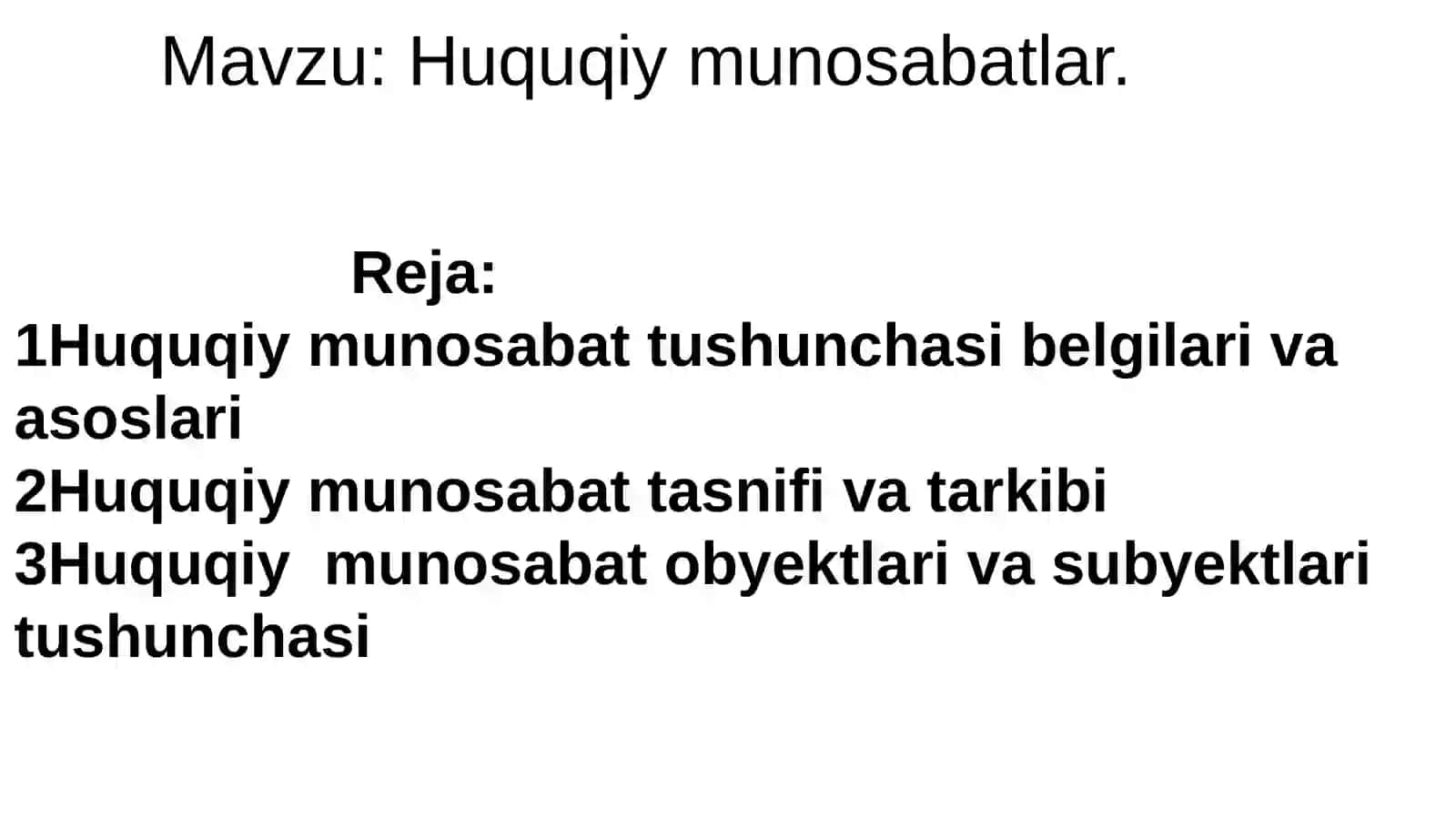 Huquqiy munosabatlar 2