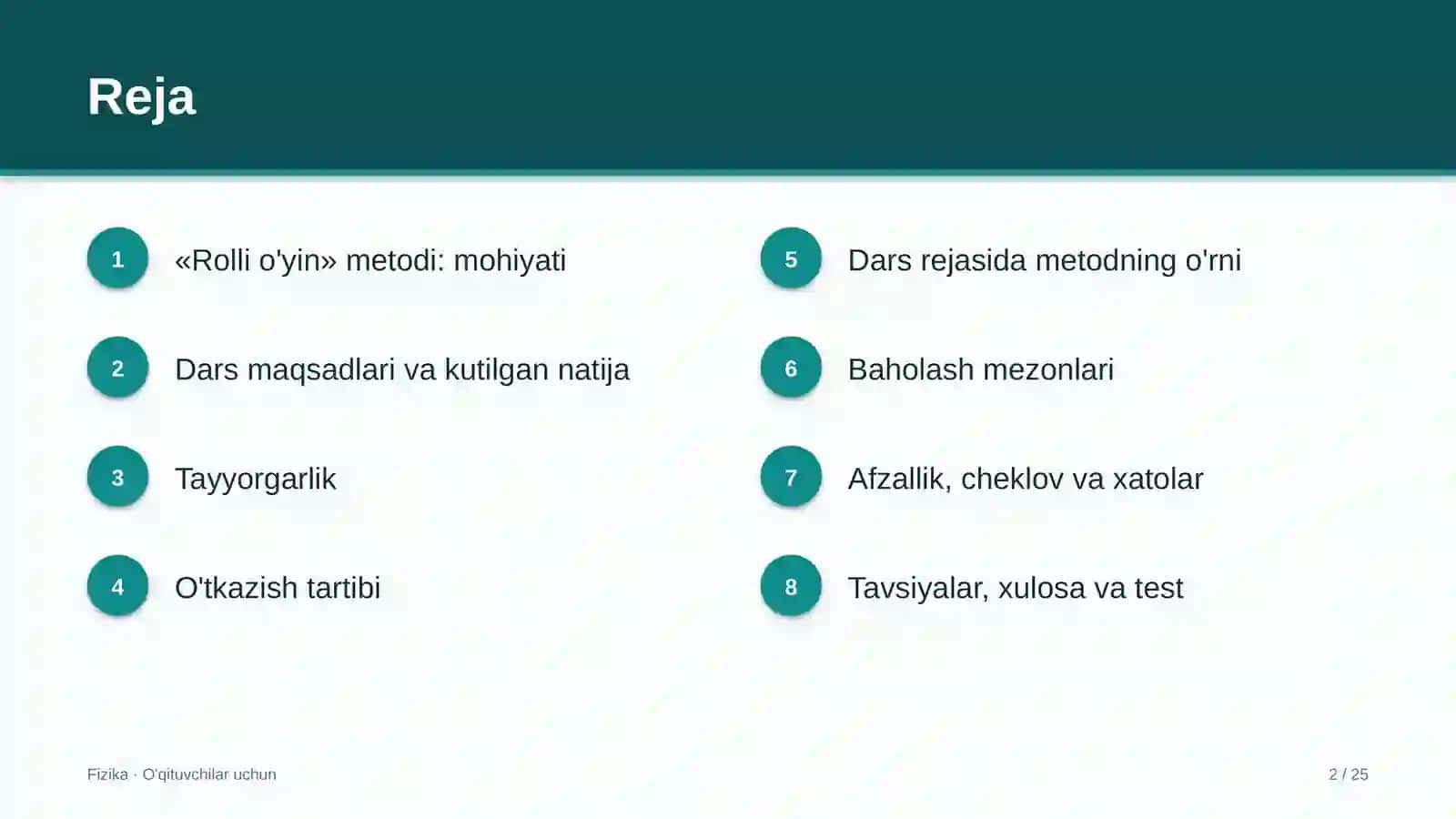 fizika darslarida rolli o'yin metodidan foydalanish 1052 2