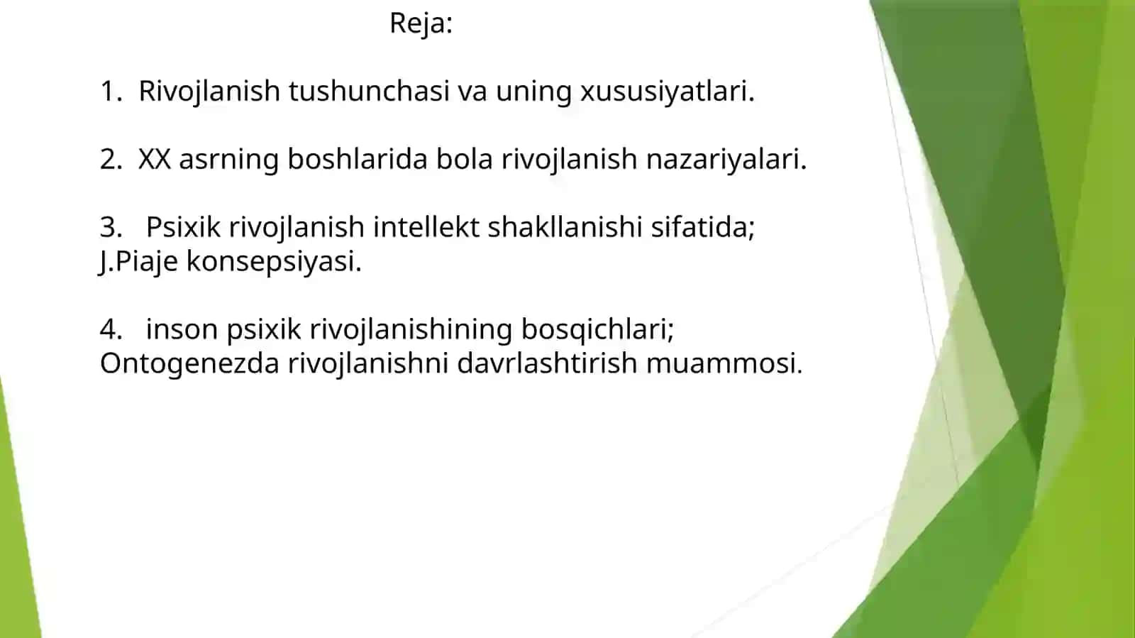Rivojlanish qonuniyatlari Psixologiyasi 2