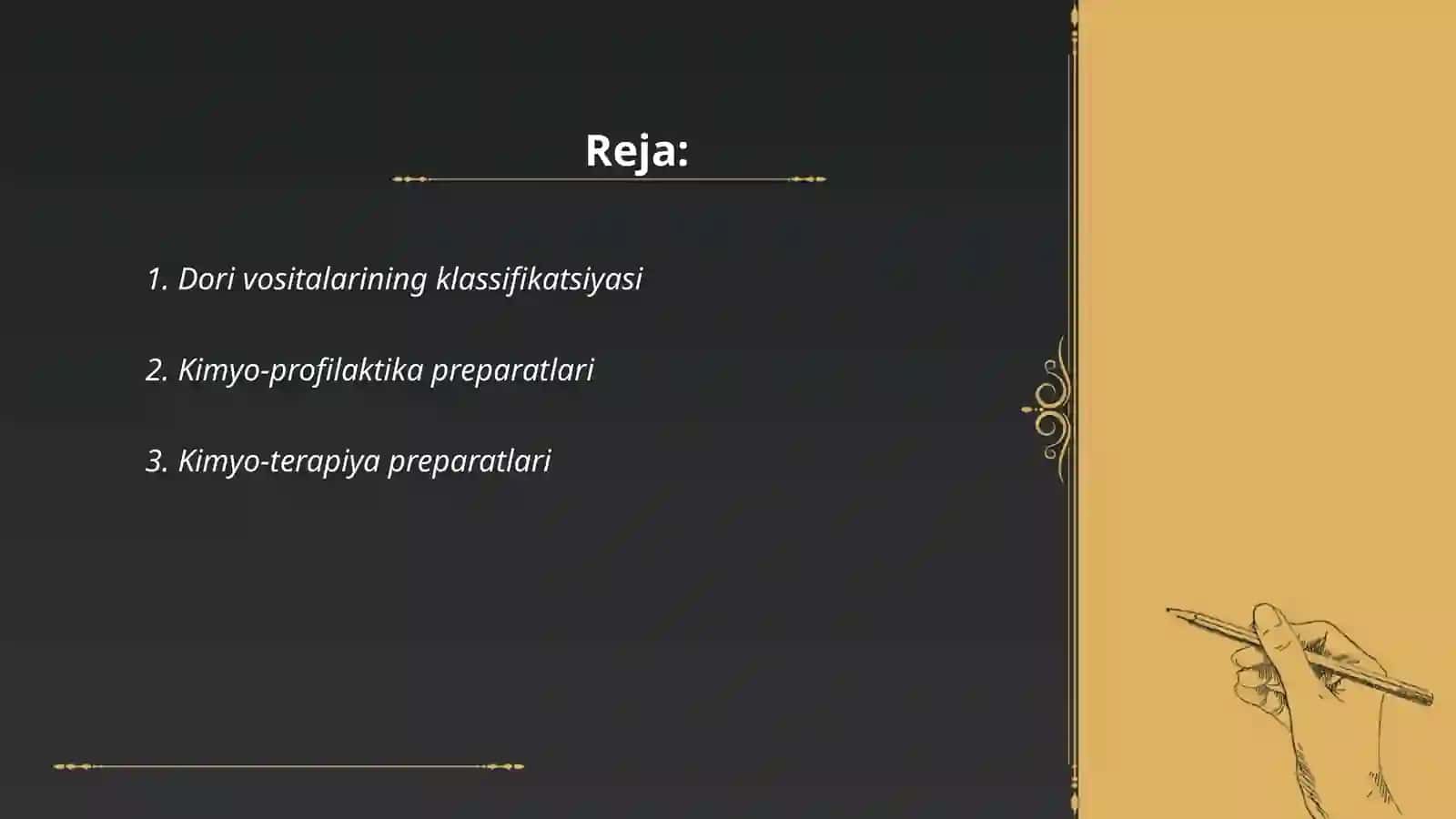 Kimyo profilaktika va kimyo terapiya uchun qo'llaniladigan pereparatlar bilan ishlash 2