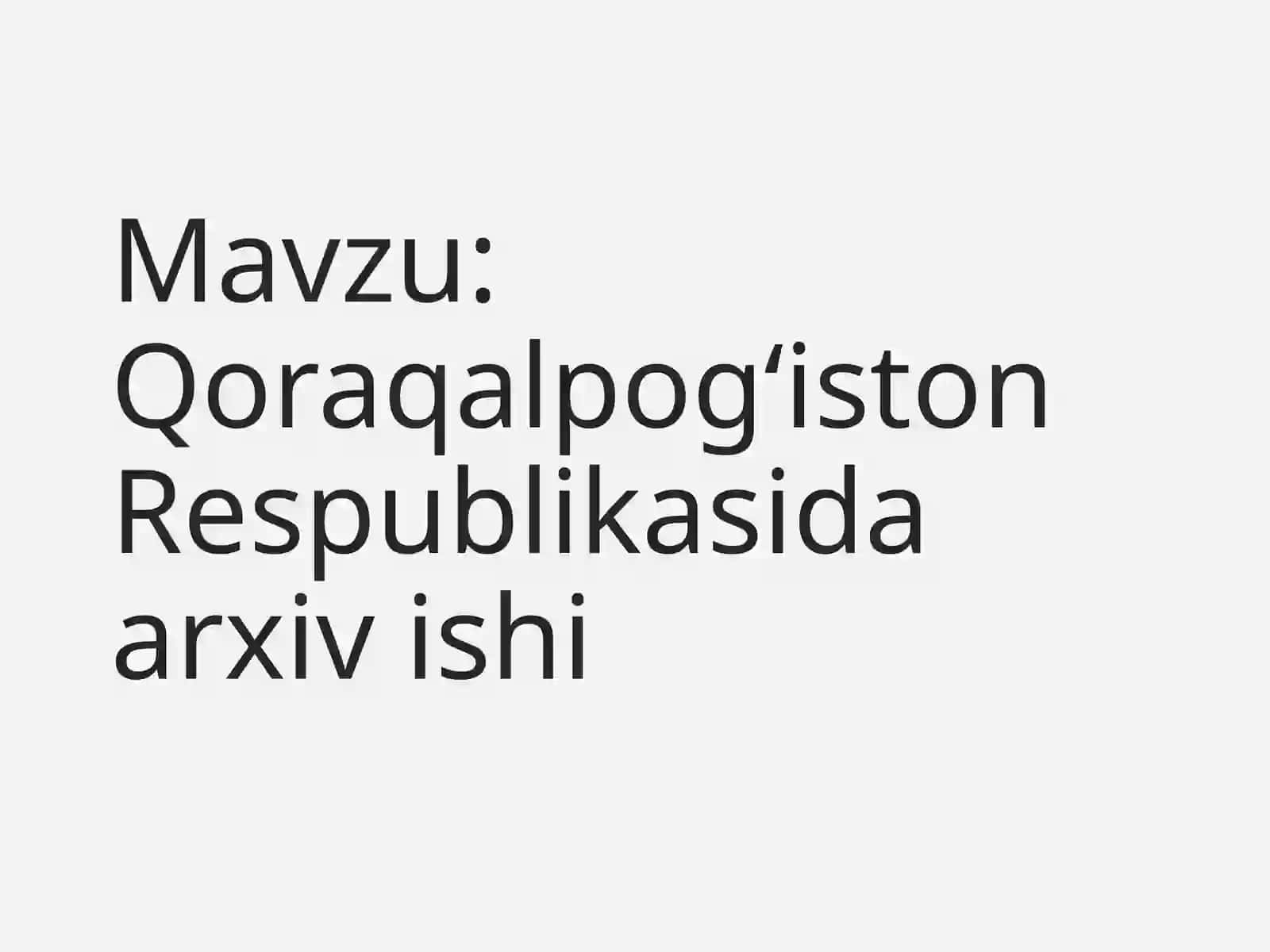Qoraqalpogʻiston Respublikasidaarxivishi 2