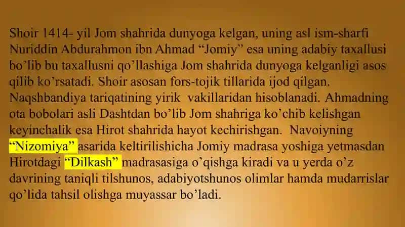 A.Jomiy hayoti va ijodi 2