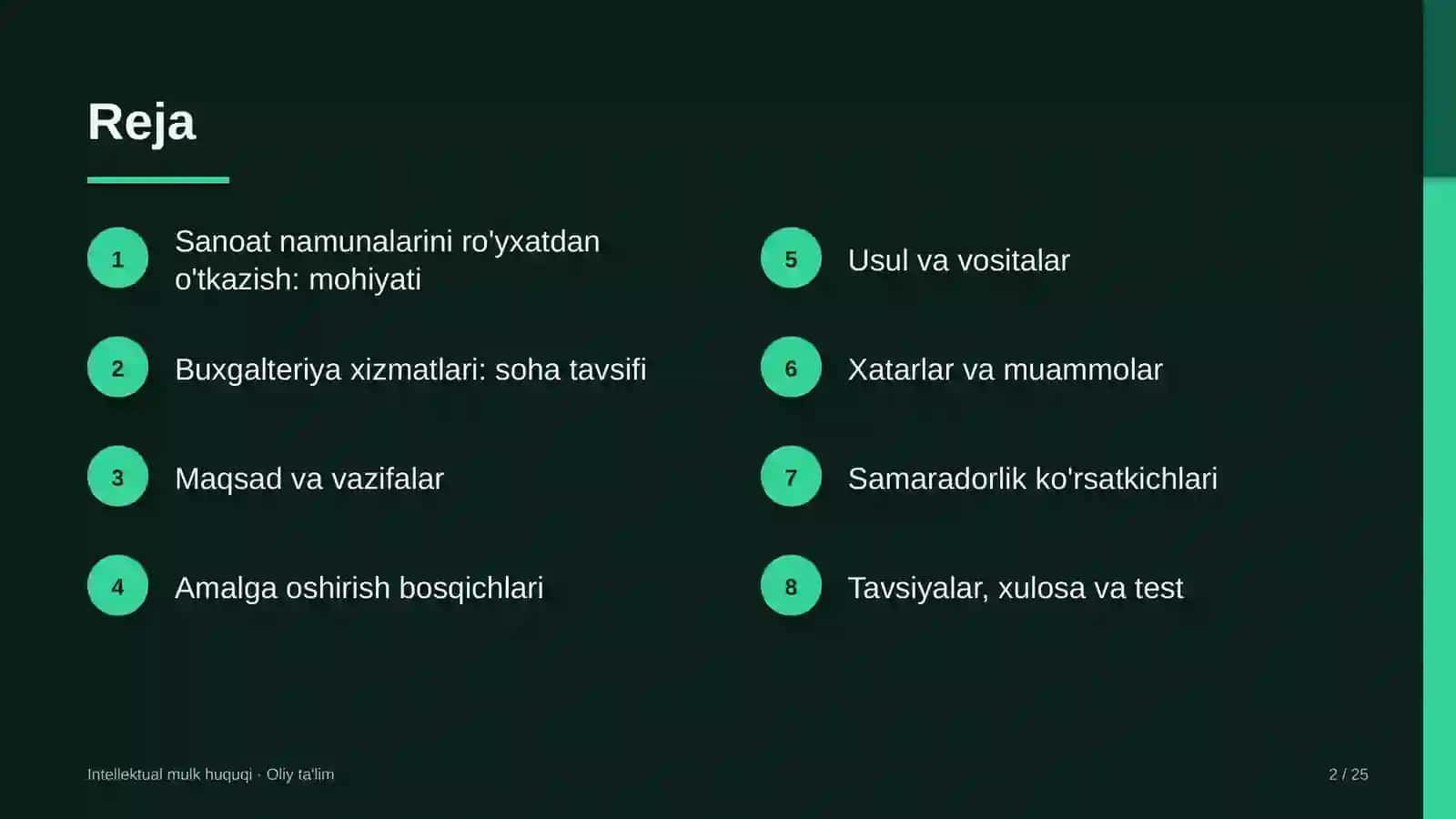 INTELLEKTUAL MULK HUQUQI · OLIY TA'LIM 2