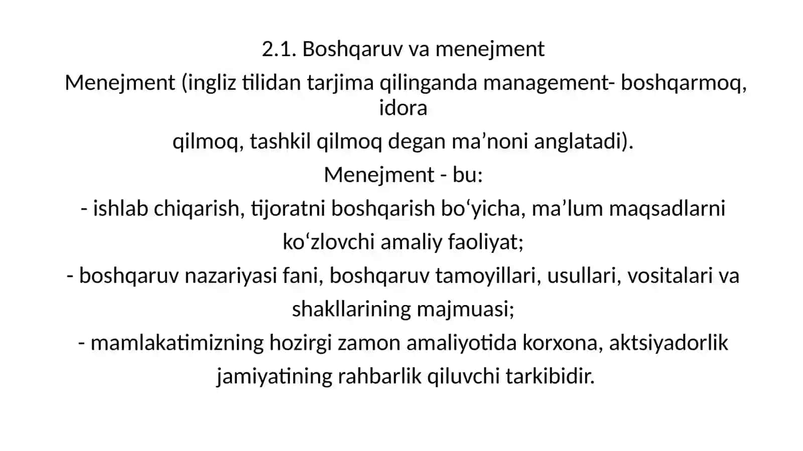 MENEJMENTNING NAZARIY ASOSLARI 2