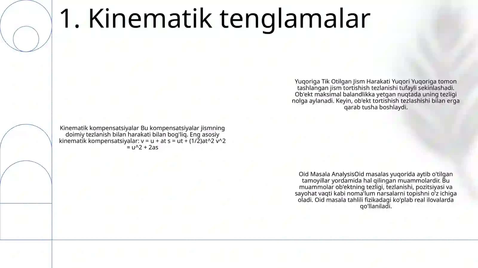 Yuqoriga Tik Otilgan Jism Harakati Va Oid Masala Tahlili 2