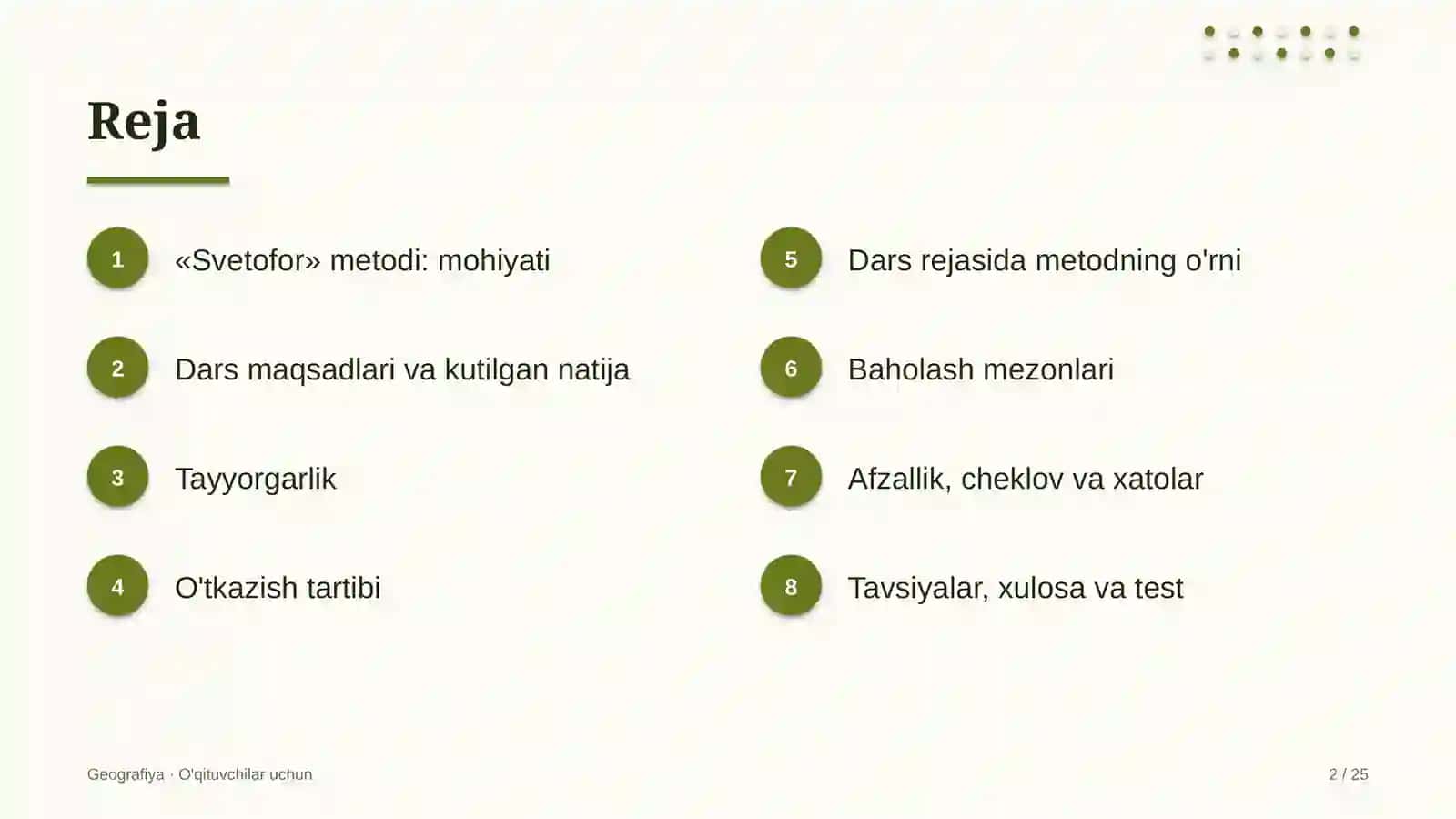 geografiya darslarida svetofor metodidan foydalanish 6040 2