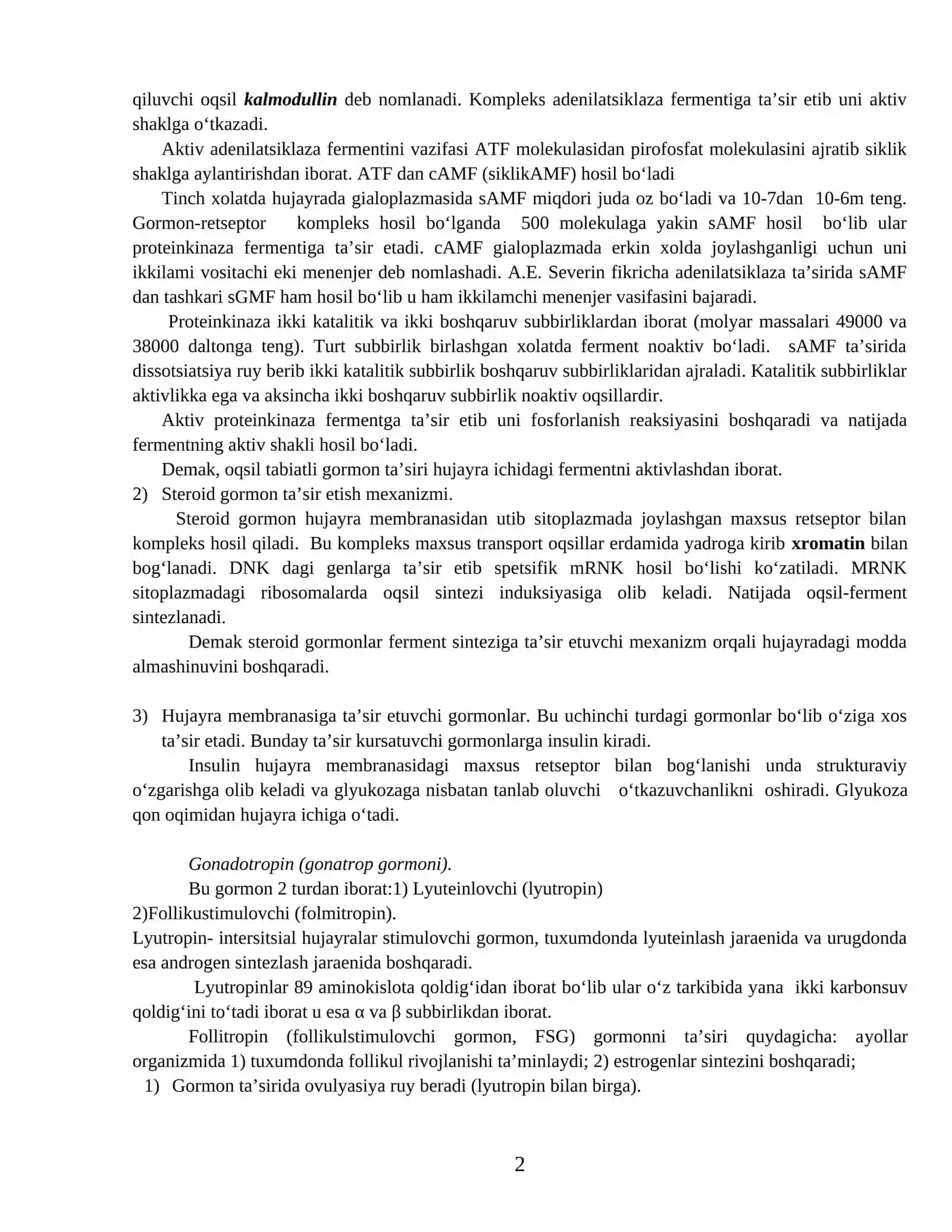FUNKSIONAL BIOKIMYO ENDOKRIN TIZIM BIOKIMYOSI 2