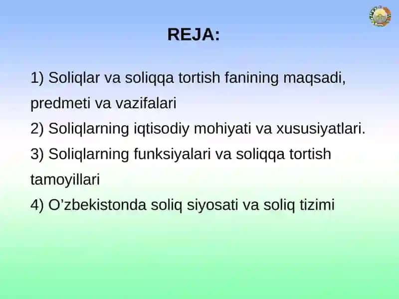 Soliqlar va soliqqa tortish 2