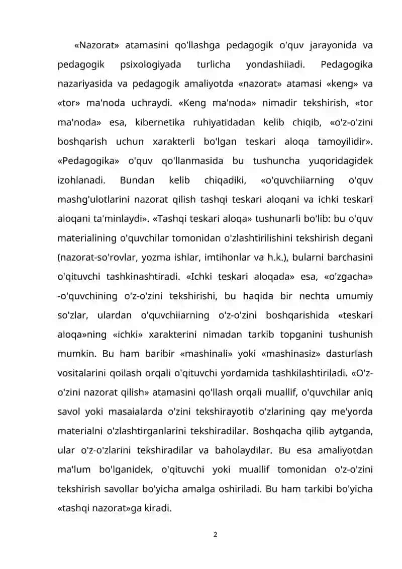 Talabalar o'quv mashg'ulotlarini nazorat qilish va tartibga keltirish 2