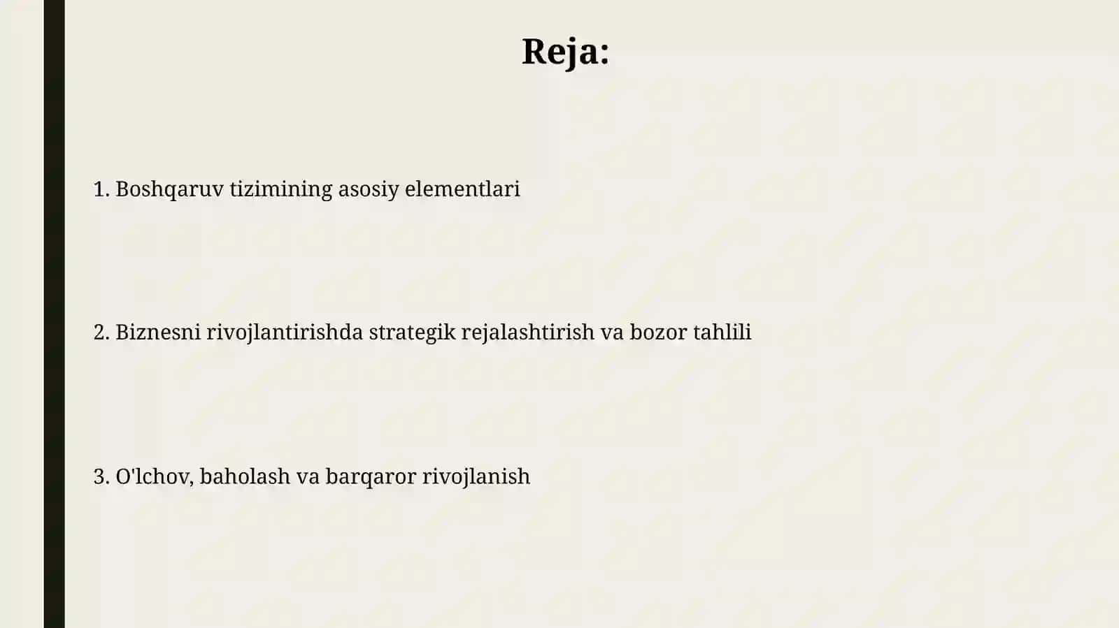 Biznesni rivojlantirishda boshqaruv tizimi 2