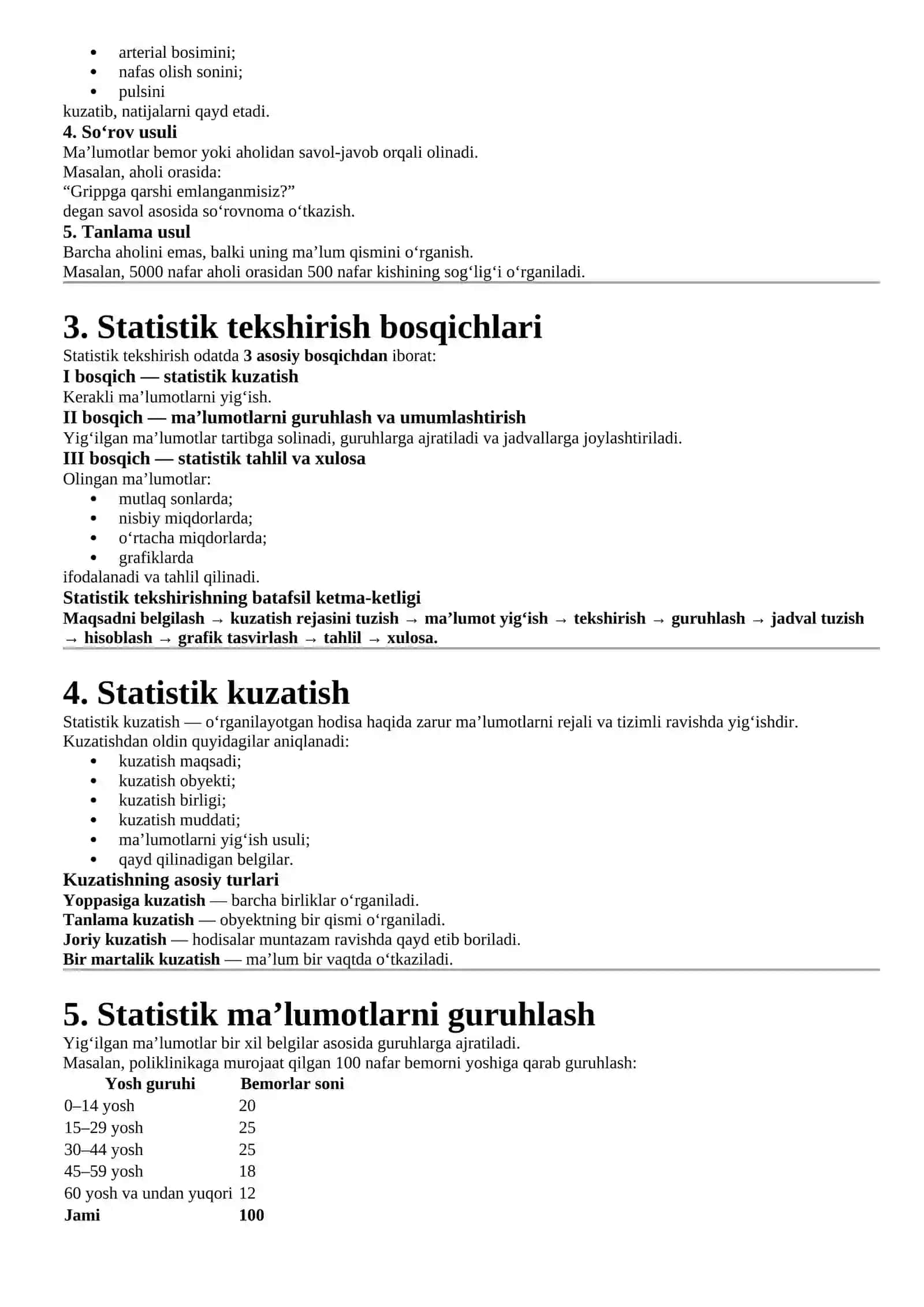 STATISTIK TEKSHIRISH USULLARI VA ULARNI O‘RTA TIBBIYOT XODIMI ISHIDA QO‘LLASH 2