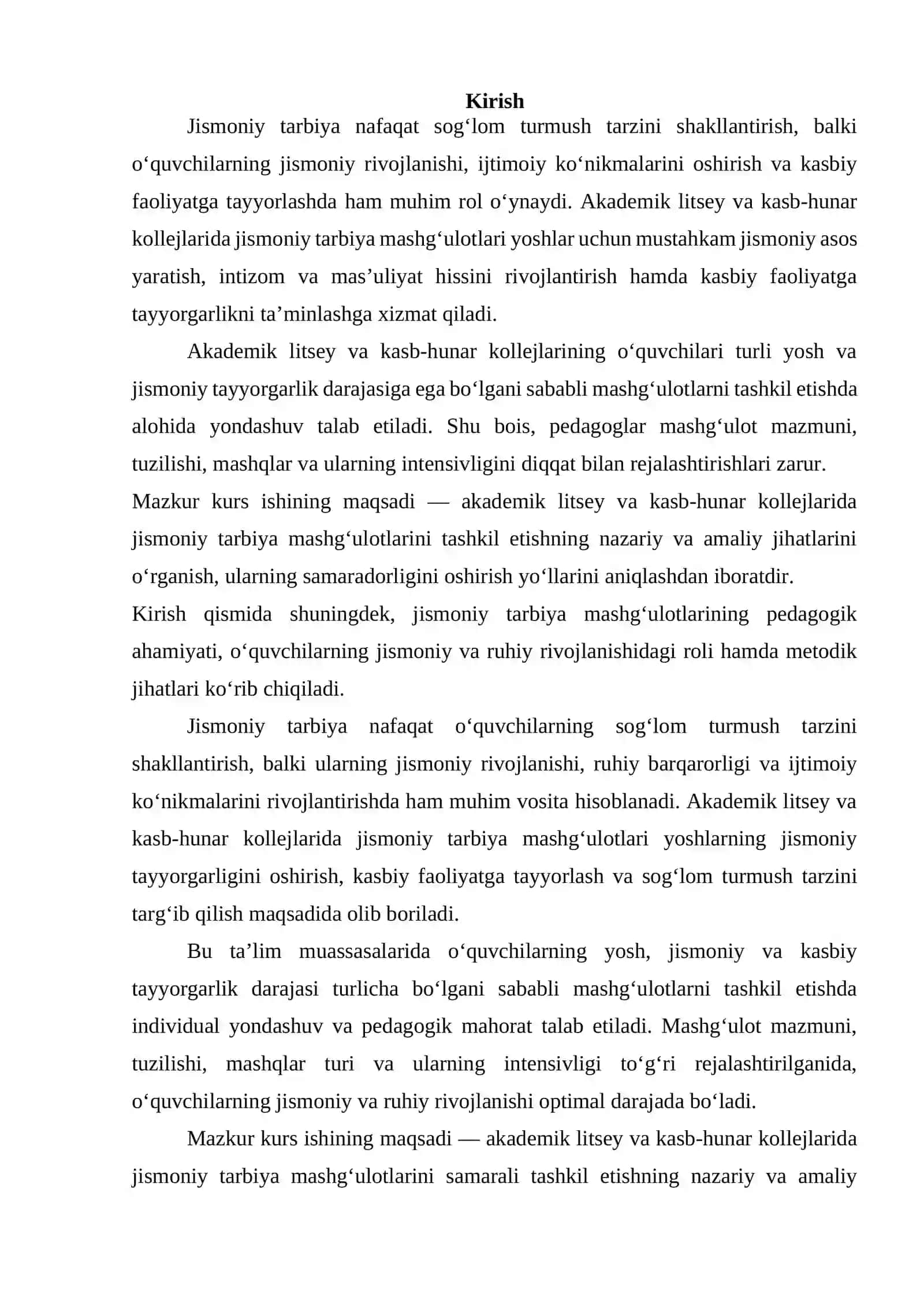 Akademik litsey va kasb-hunar kollejlarida jismoniy tarbiya 2