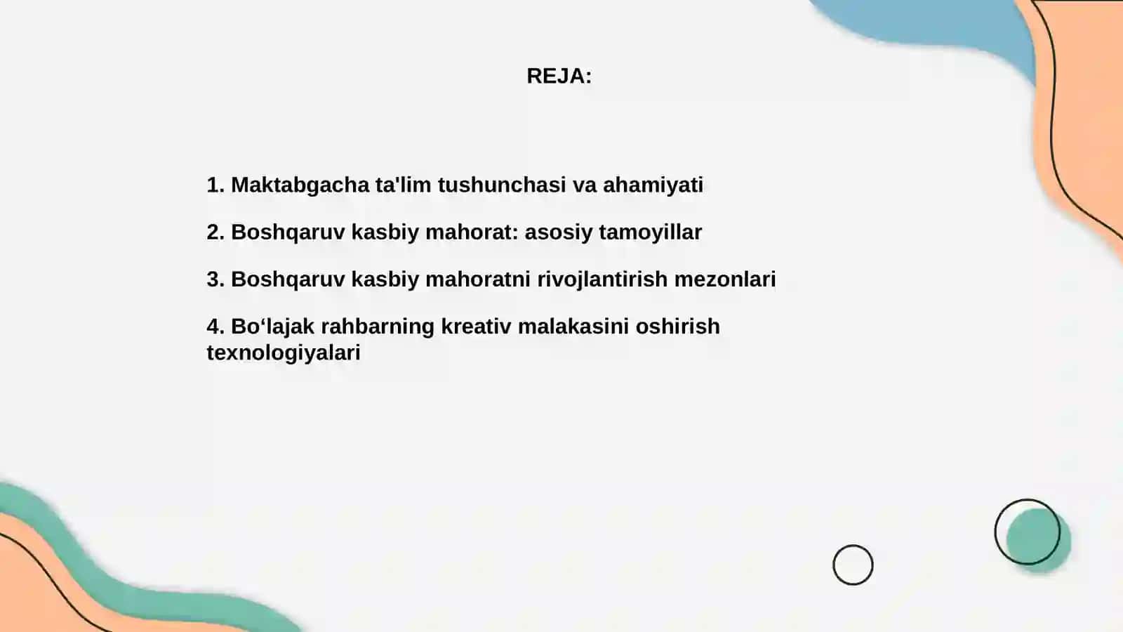 Bo‘lajak rahbarning kreativ malakasini oshirish texnologiyasi 2