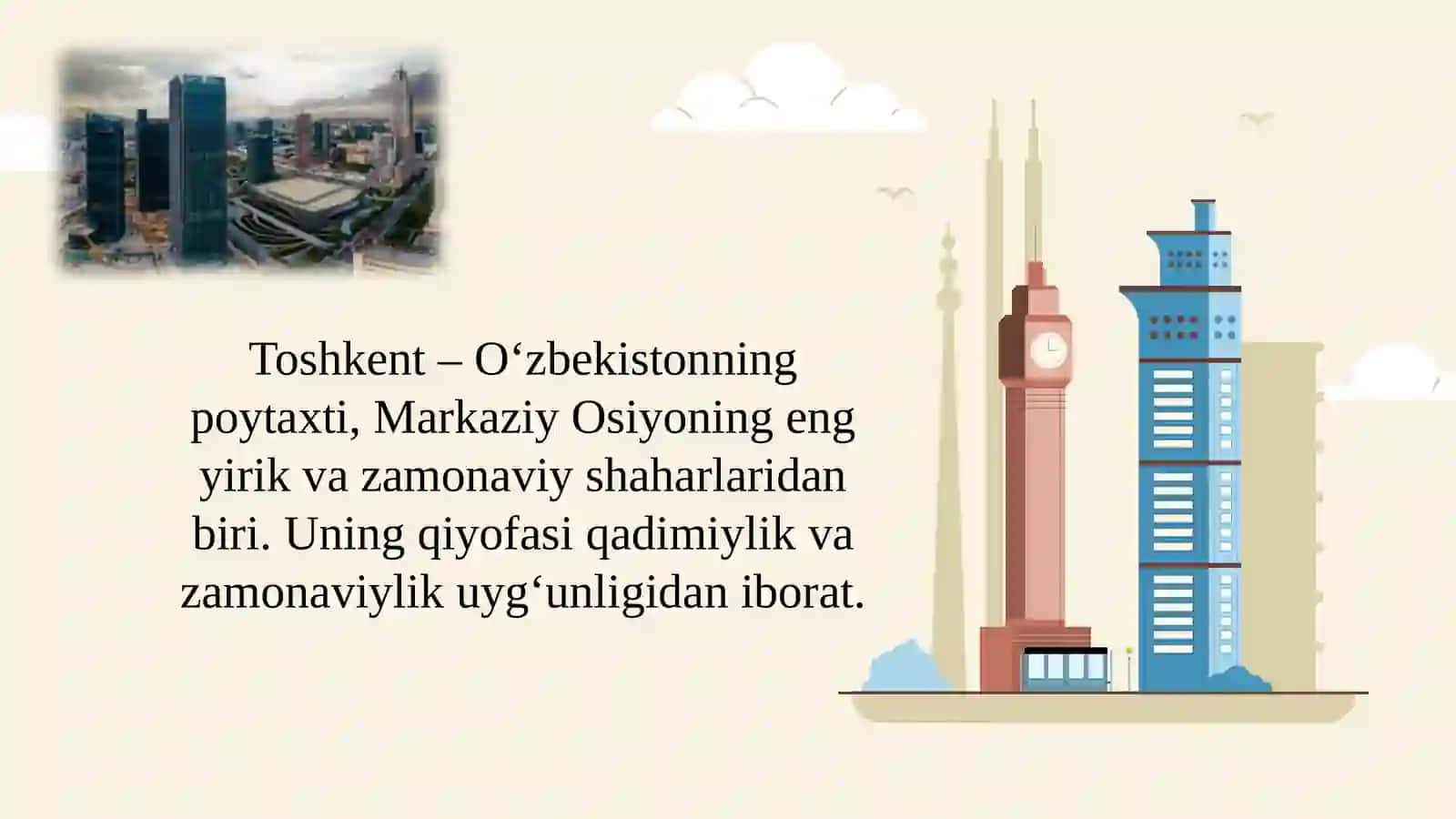 TOSHKENT SHAHRINING QIYOFASI 2