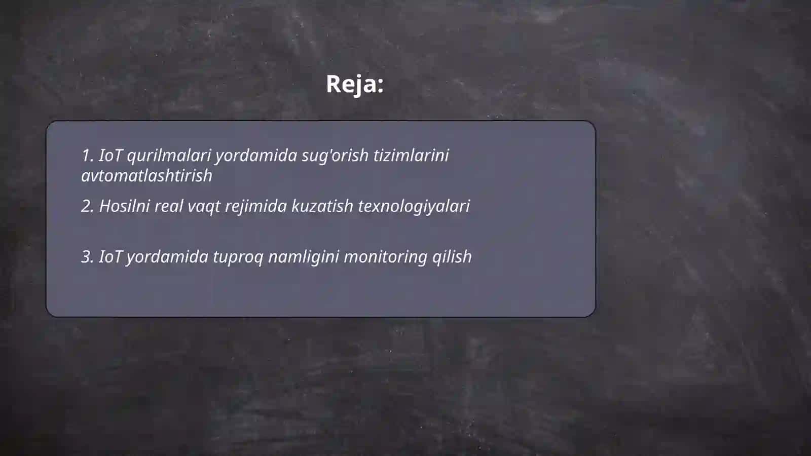 IoT (Internet of Things) qurilmalari yordamida qishloq xo'jaligini tashkil etish 2