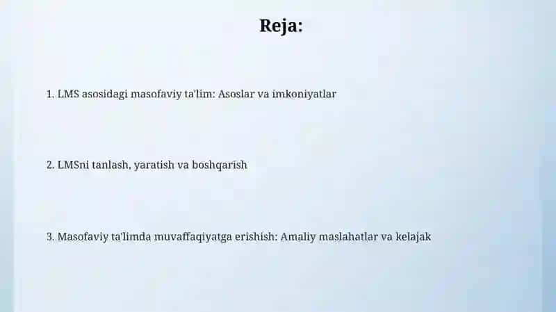 Masofaviy ta‘lim LMS olish 2