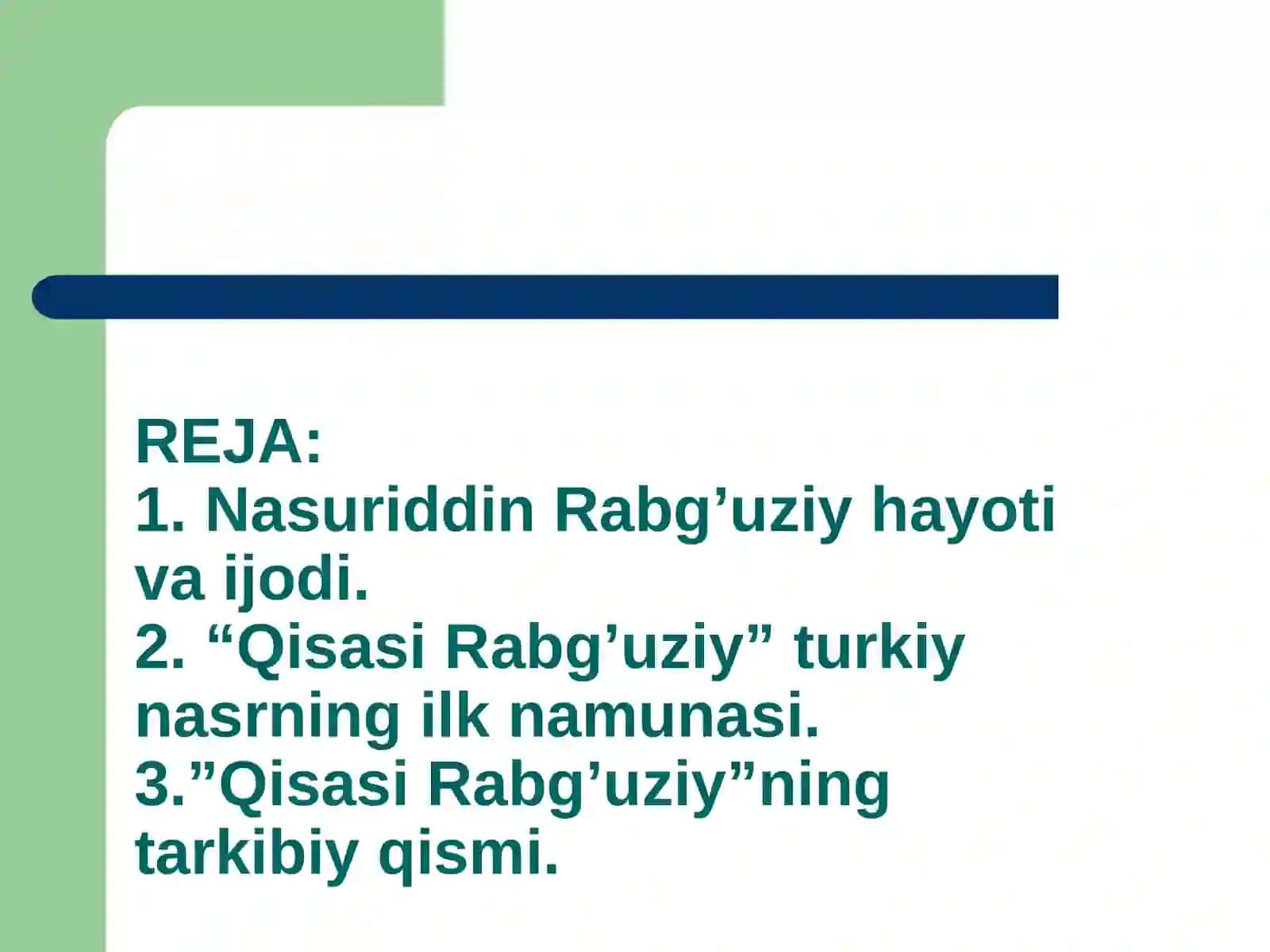 “Qisasi Rabg’uziy” asari 2