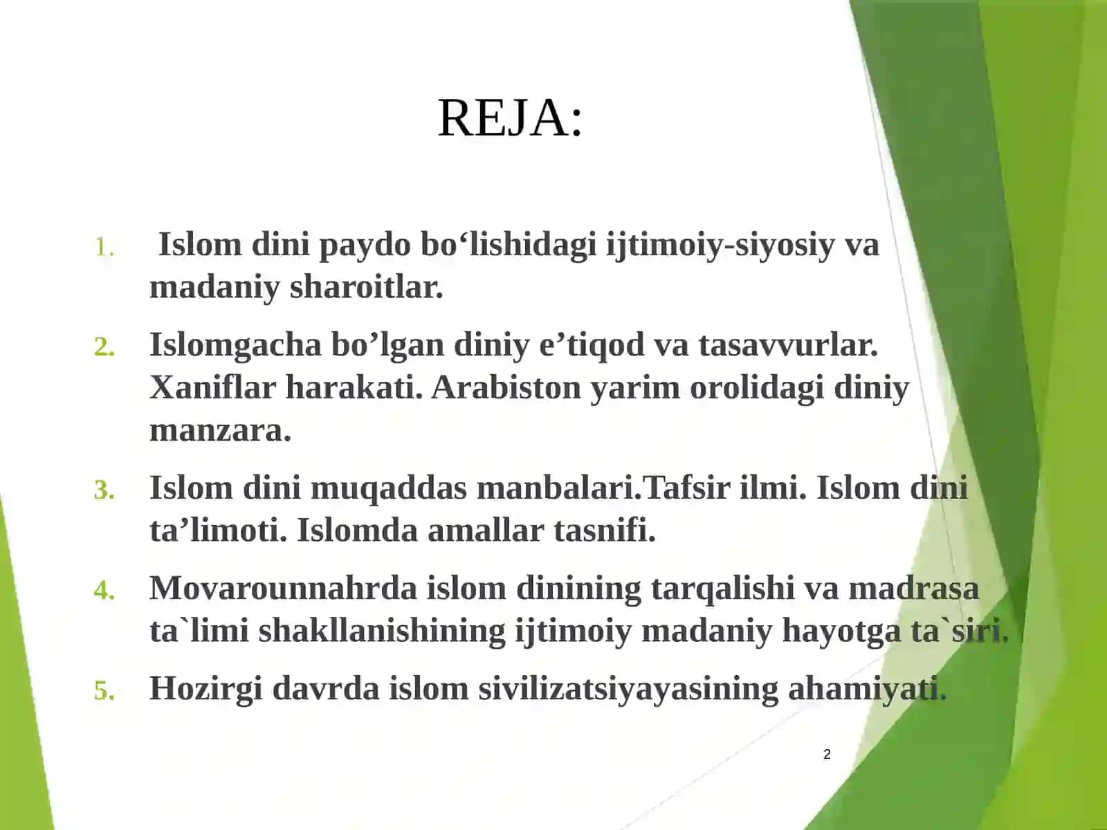Islom dini tarixi va mohiyati 2