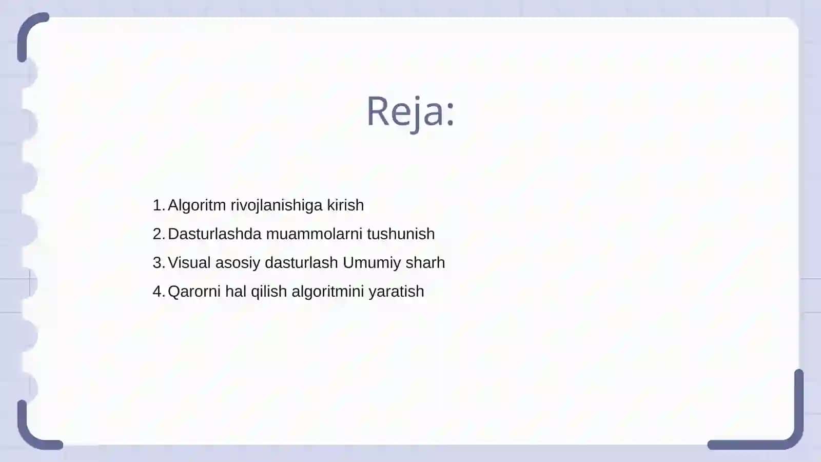 Masalalarning algoritmini tuzish va shu algoritm asosida Visual Basis dasturlash tilida dastur tuzish 2
