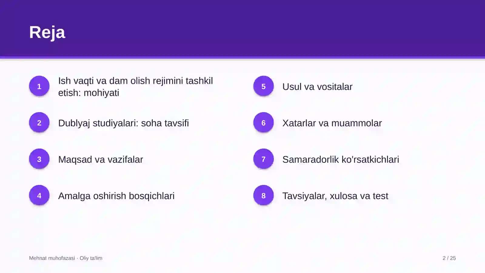 Dublyaj studiyalarida ish vaqti va dam olish rejimini tashkil etish 2