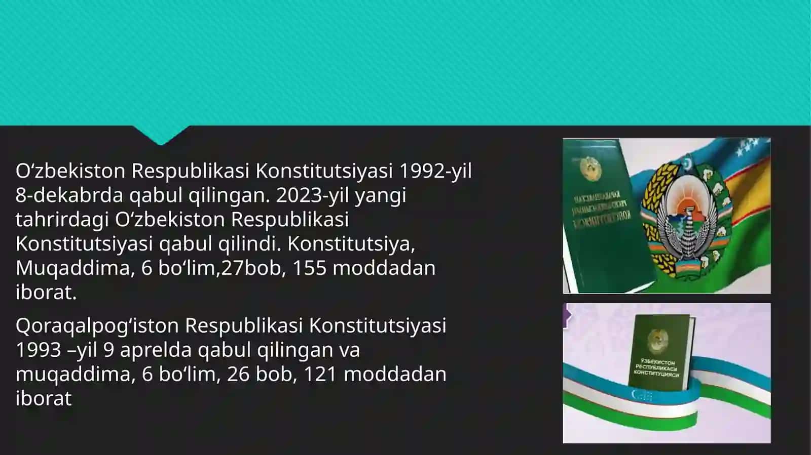 Yangi tahrirdagi Oʻzbekiston Respublikasi Konstitutsiyasi bilan Qoraqalpogʻiston Respublikasi Konstitutsiyasining farqli jihatlari 2
